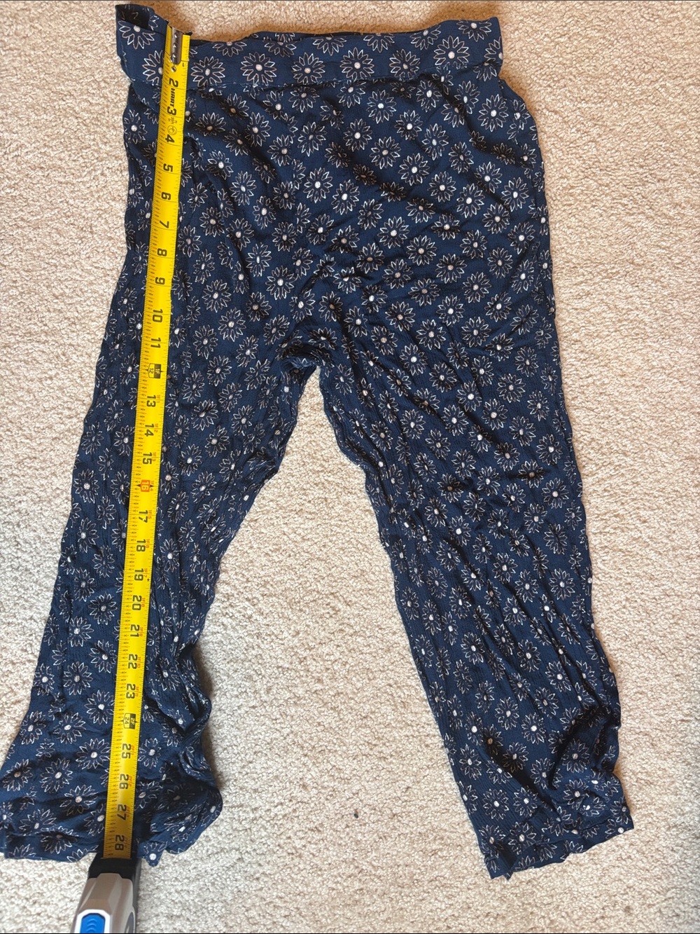 EARTHBOUND Navy Jeggings with Gold Floral Print